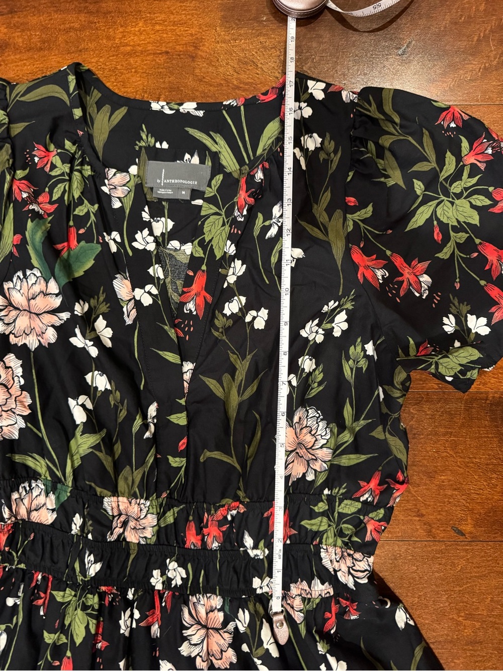 NWOT Anthropologie Summerset Dress Pink & Green Floral - Picture 5 of 8
